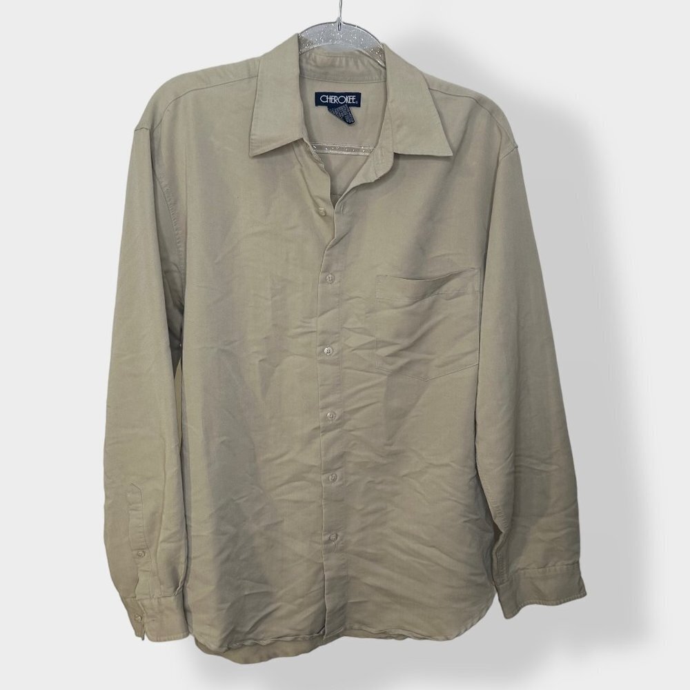 Cherokee Khaki Button Up Shirt‎